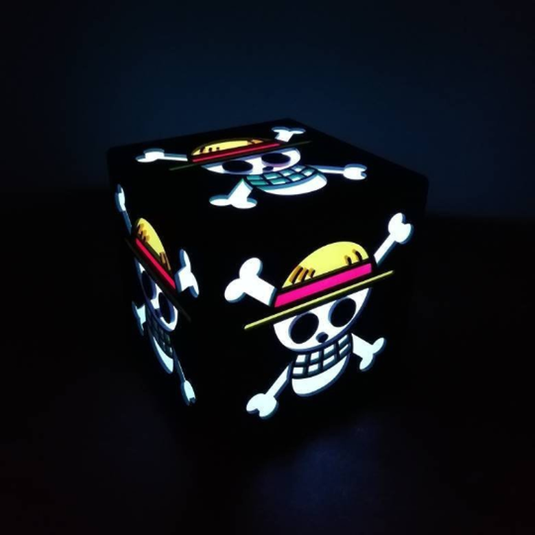 Lampada led cubo Jolly Roger One Piece luce notturna controllo a